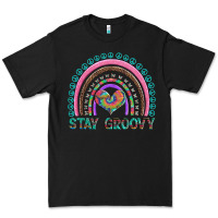 Black stay groovy with rainbow and heart Premium Tee - Artiststas