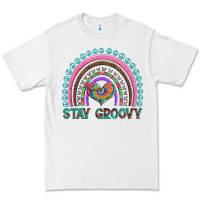 White stay groovy with rainbow and heart Premium Tee - Artiststas