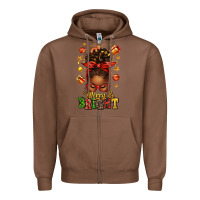 Chestnut merry and bright christmas afro messy bun Zipper Hoodie - texasbilliewilder