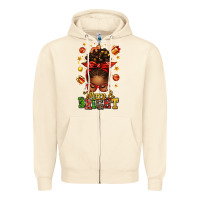 Sandshell merry and bright christmas afro messy bun Zipper Hoodie - texasbilliewilder
