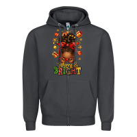 Smoke merry and bright christmas afro messy bun Zipper Hoodie - texasbilliewilder
