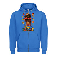 True Royal merry and bright christmas afro messy bun Zipper Hoodie - texasbilliewilder