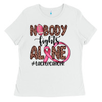 Nobody Fights Alone #tacklecancer Ladies Tee | Teevron