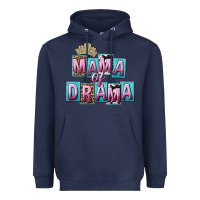 Navy Mama of Drama Mother's Day Heavyweight Hoodie - CowGirlArtShop