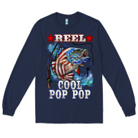 Navy reel cool pop pop american flag bass Long Sleeve Tee - LillyAllenDesigns
