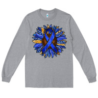 Heather Grey Colon Cancer Awareness sunflower Long Sleeve Tee - RanaPortraitStore