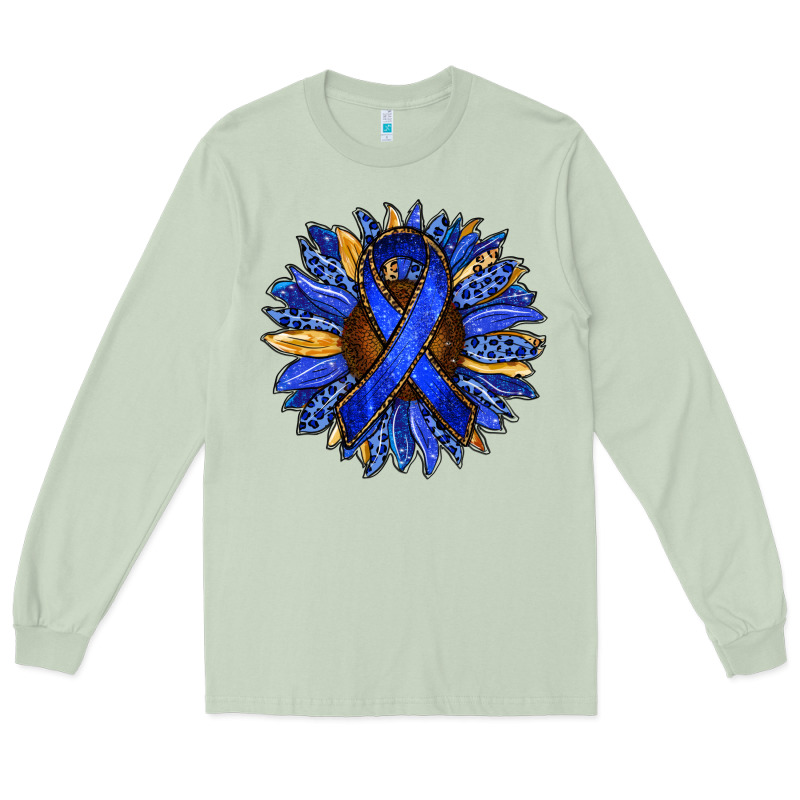 Colon Cancer Awareness Sunflower Long Sleeve Tee by RanaPortraitStore | Teevron