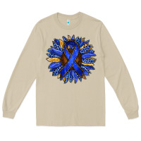 Mushroom Colon Cancer Awareness sunflower Long Sleeve Tee - RanaPortraitStore
