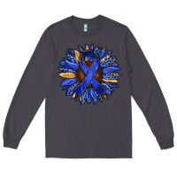 Smoke Colon Cancer Awareness sunflower Long Sleeve Tee - RanaPortraitStore