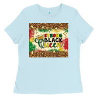 Baby Blue strong black queen tumbler Ladies Tee - Artiststas
