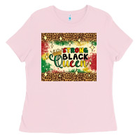 Bubblegum Pink strong black queen tumbler Ladies Tee - Artiststas