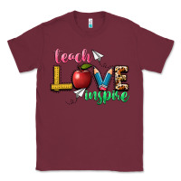 Burgundy teach love inspire Classic Tee - NancyCooperArtShop