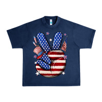 Navy peace 4th july Urban Heavy Tee - NancyCooperArtShop