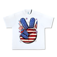 White peace 4th july Urban Heavy Tee - NancyCooperArtShop