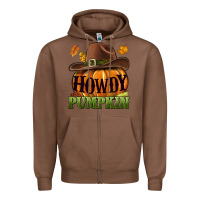 Chestnut Howdy pumpkin Zipper Hoodie - NancyCooperArtShop