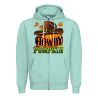 Seafoam Howdy pumpkin Zipper Hoodie - NancyCooperArtShop