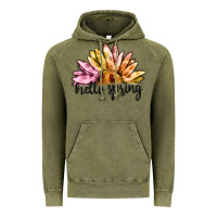 Vintage Olive hello spring Vintage Hoodie - MaliasSmallBusiness