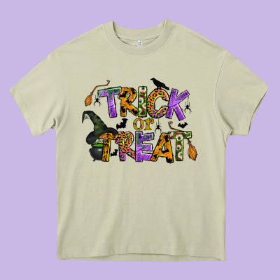 Trick Or Treat Heavy Core Tee Designed By Bundleandbundleshop