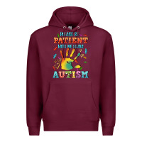 Burgundy please be patient with me i have autism Premium Hoodie - CowGirlArtShop
