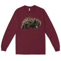 Burgundy short beaked echidna Long Sleeve Tee - LillyAllenDesigns