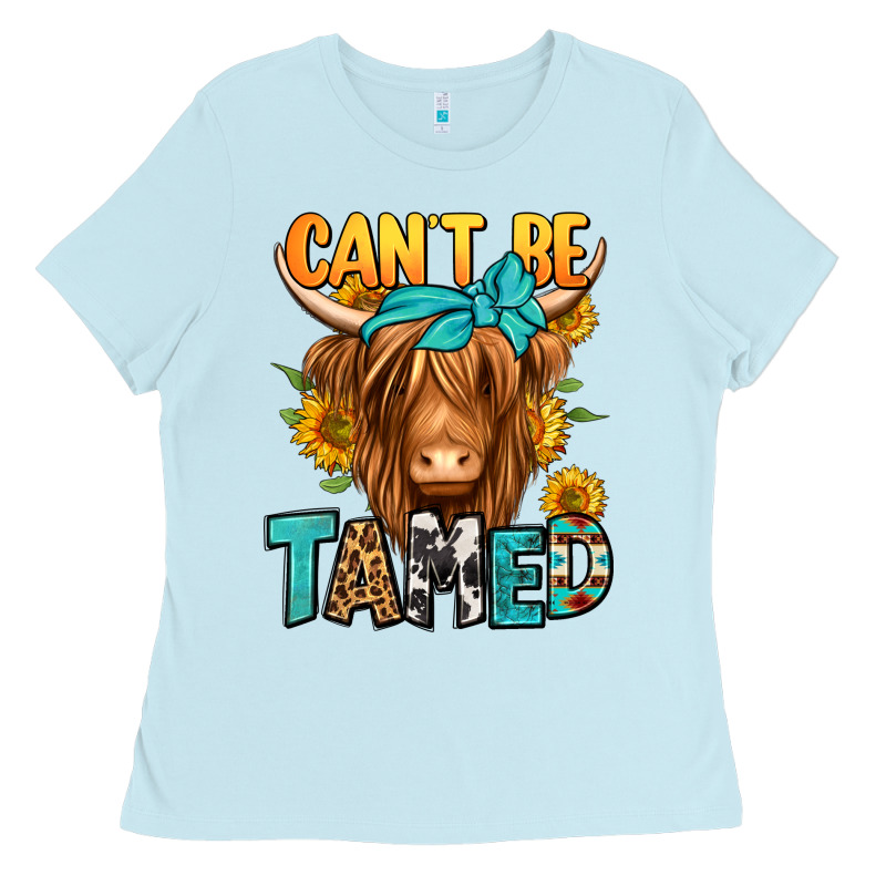 Can't Be Tamed Longhaired Cow Ladies Tee by Jasminsmagicworld | Teevron