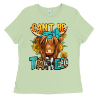 Matcha can't be tamed longhaired cow Ladies Tee - Jasminsmagicworld