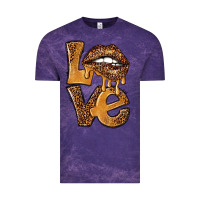 Cloud Purple love leopard with lips Vintage Tee - NancyCooperArtShop