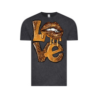 Vintage Black love leopard with lips Vintage Tee - NancyCooperArtShop