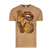 Vintage Camel love leopard with lips Vintage Tee - NancyCooperArtShop