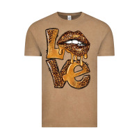 Vintage Coffee love leopard with lips Vintage Tee - NancyCooperArtShop