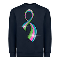 Navy metastatic breast cancer ribbon Heavyweight Sweatshirt - LillyAllenDesigns