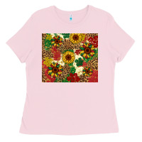 Bubblegum Pink juneteenth sunflowers Ladies Tee - Artiststas