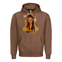Chestnut Fall vibes afro woman Zipper Hoodie - NancyCooperArtShop