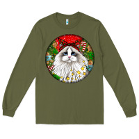 Army Green christmas ragdoll  cat Long Sleeve Tee - LillyAllenDesigns
