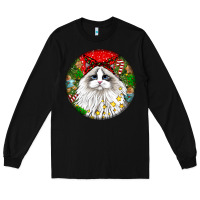 Black christmas ragdoll  cat Long Sleeve Tee - LillyAllenDesigns