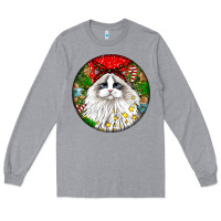 Heather Grey christmas ragdoll  cat Long Sleeve Tee - LillyAllenDesigns