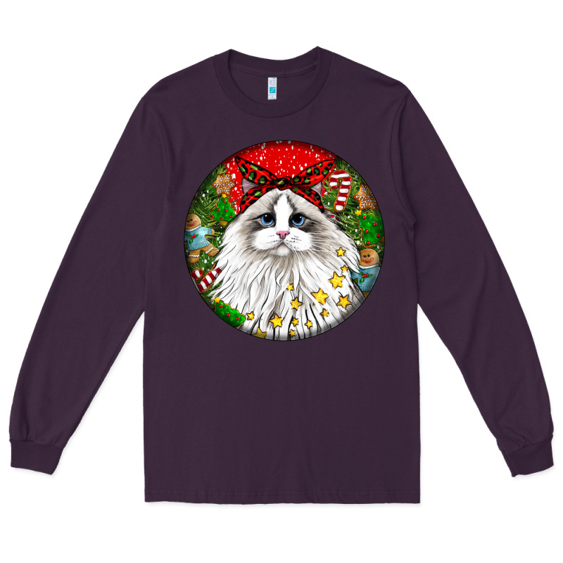 Christmas Ragdoll  Cat Long Sleeve Tee by LillyAllenDesigns | Teevron