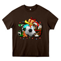 Chocolate Brown joy with soccer element and Christmas Heavy Core Tee - AdoDesignShop