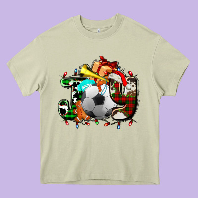 Joy With Soccer Element And Christmas Heavy Core Tee Designed By Adodesignshop