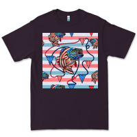 Plum american flag bass Premium Tee - BundleAndBundleShop