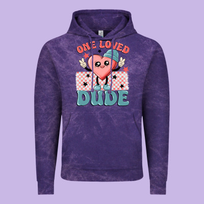 One Loved Dude Vintage Hoodie Designed By Maliassmallbusiness