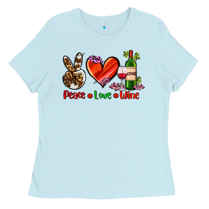 Peace Love Wine Ladies Tee by AdoDesignShop | Teevron