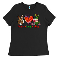 Black peace love wine Ladies Tee - AdoDesignShop
