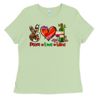 Matcha peace love wine Ladies Tee - AdoDesignShop