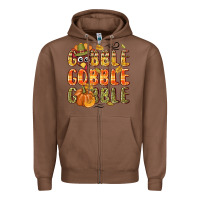 Chestnut Gobble gobble turkey Thanksgiving Zipper Hoodie - NancyCooperArtShop