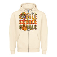 Sandshell Gobble gobble turkey Thanksgiving Zipper Hoodie - NancyCooperArtShop