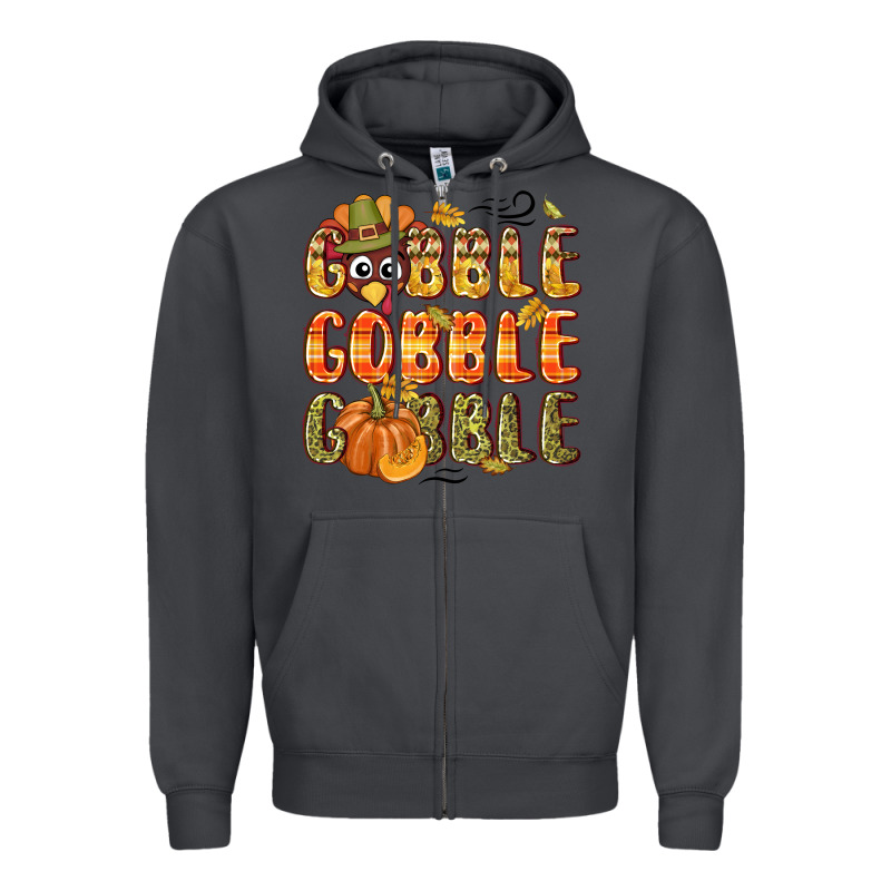 Gobble Gobble Turkey Thanksgiving Zipper Hoodie by NancyCooperArtShop | Teevron