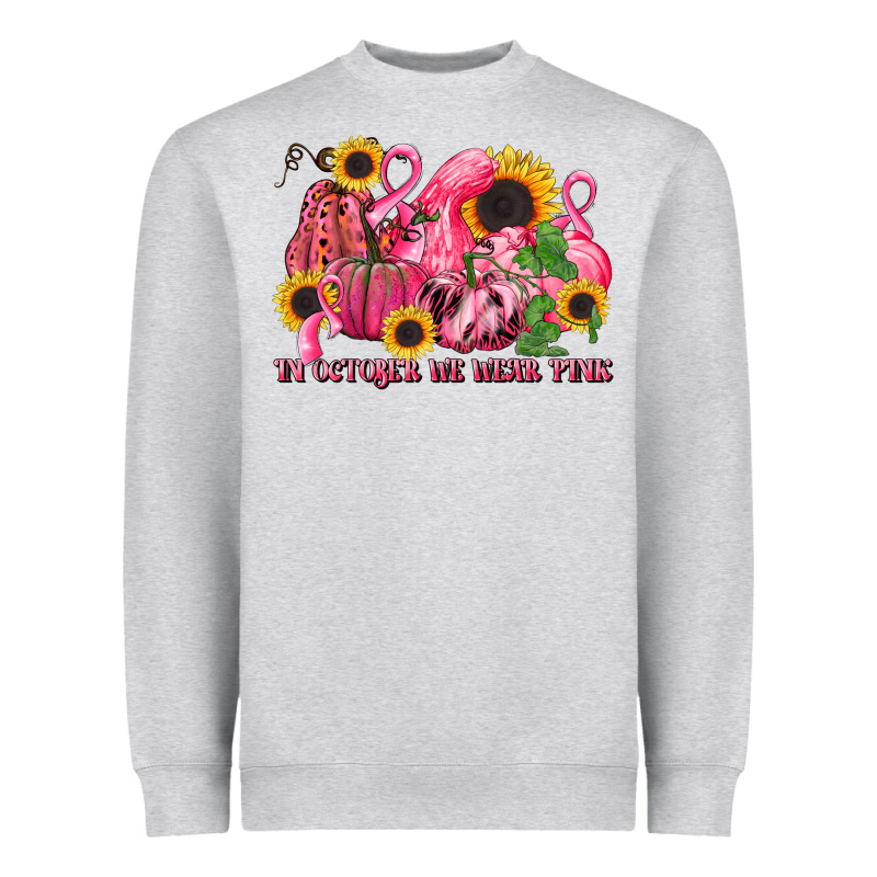 In October We Wear Pink Heavyweight Sweatshirt by LillyAllenDesigns | Teevron