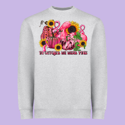 In October We Wear Pink Heavyweight Sweatshirt Designed By Lillyallendesigns