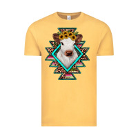 Vintage Mustard heifer cowhide aztec Vintage Tee - JahusDesignShop